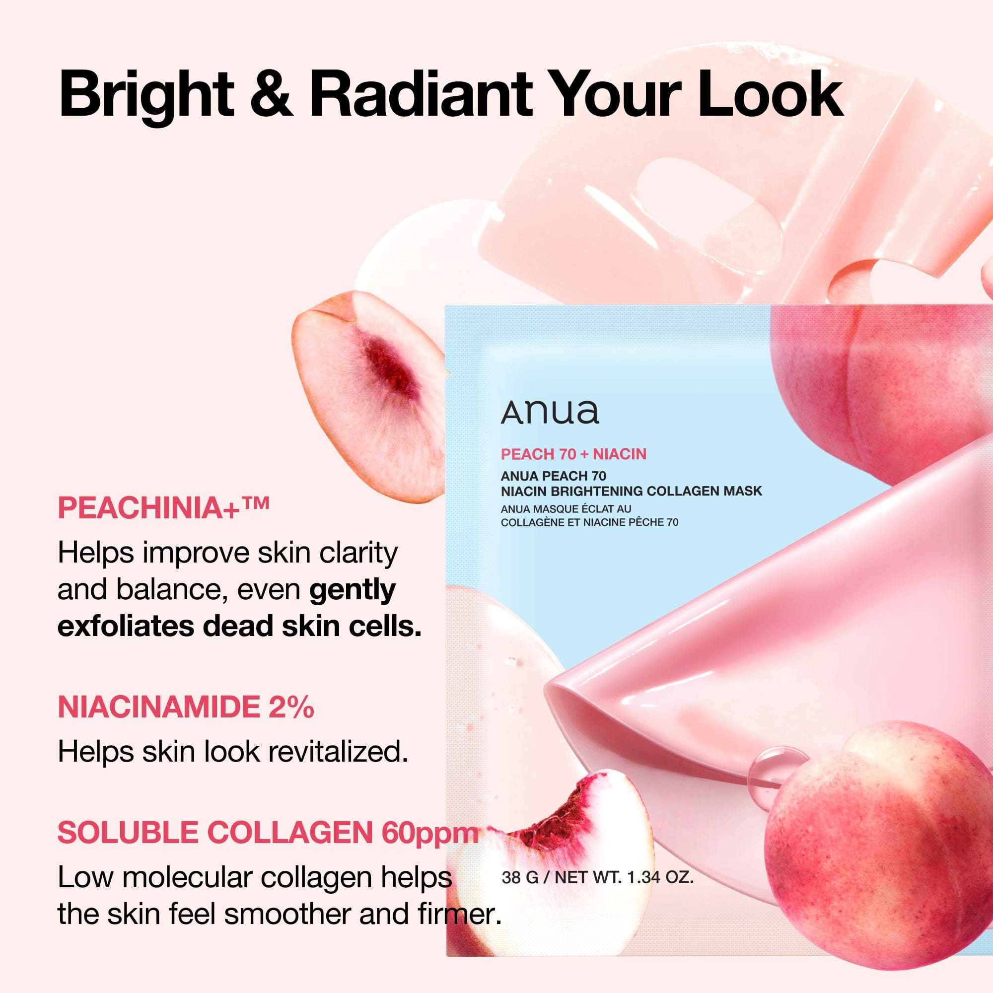 Peach 70 Niacin Brightening Collagen Mask